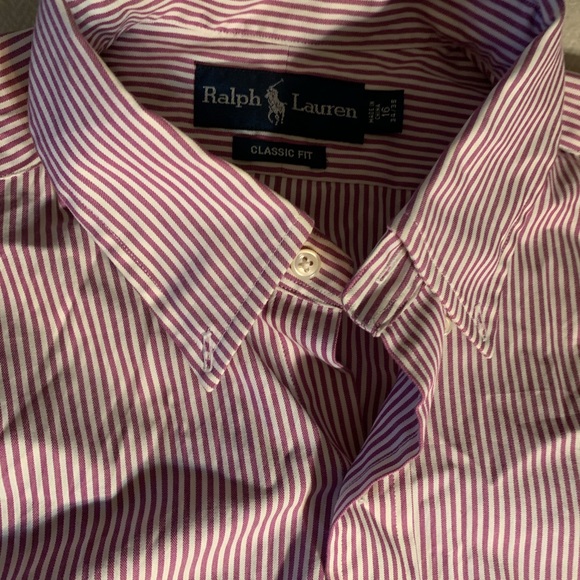 Ralph Lauren Classic Fit Mens Pink Dress Shirt Size L 16 34//35 NWT